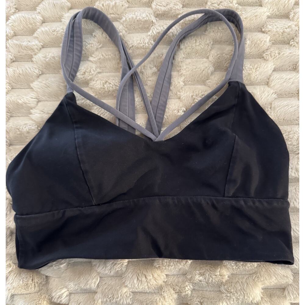 Lululemon Pushing Limits Bra Light Support Black Titanium Size 6